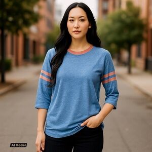 LuLaRoe‎ Randy Top Blue Orange size Medium